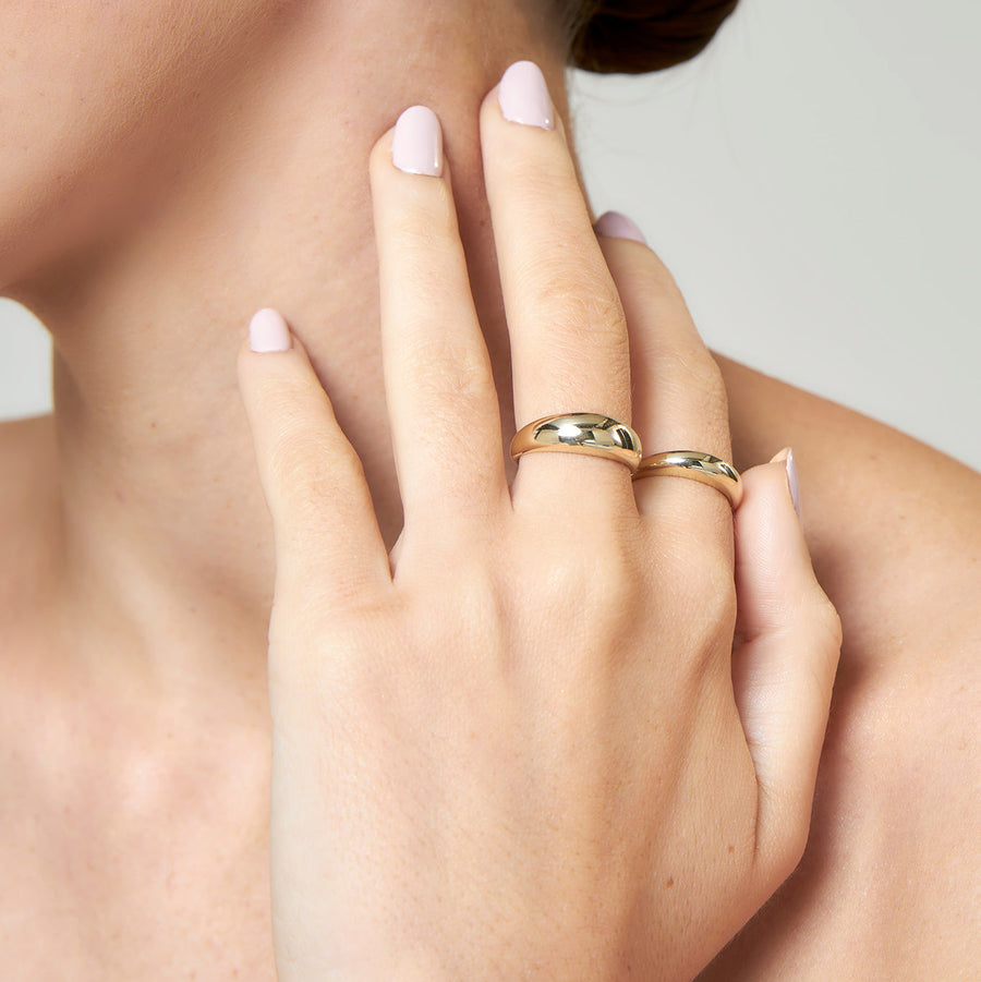 9ct Gold Slim Dome Ring
