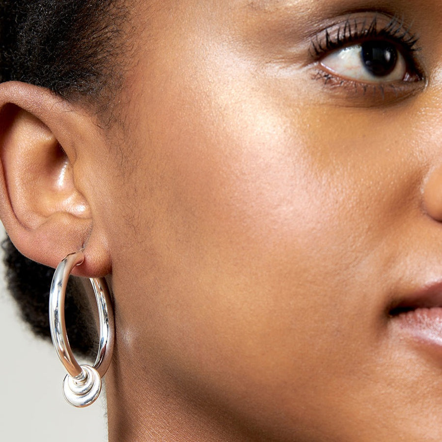 Sterling Silver Triple Dome Hoop Charms