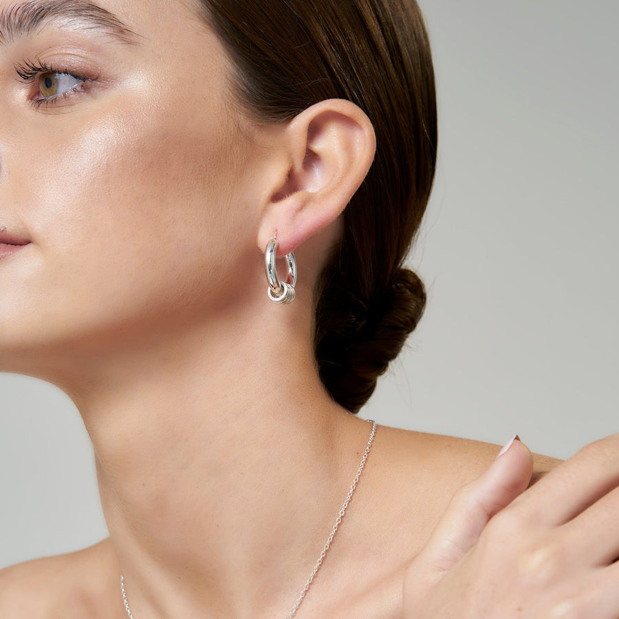 Medium Sterling Silver Hoop Earrings