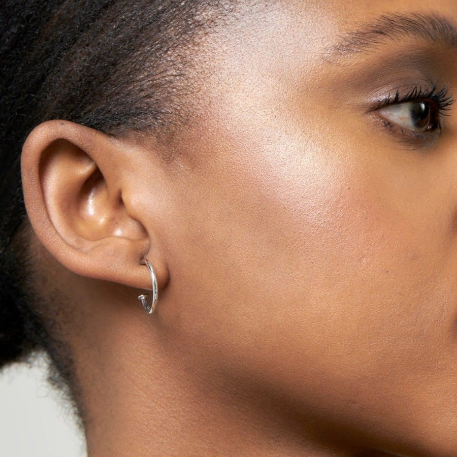 Sterling Silver Pretty Woman Hoop Earrings