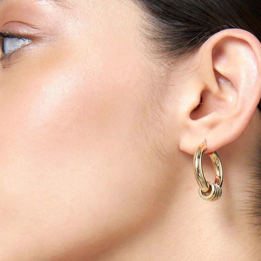 Medium 9ct Gold Hoop Earrings