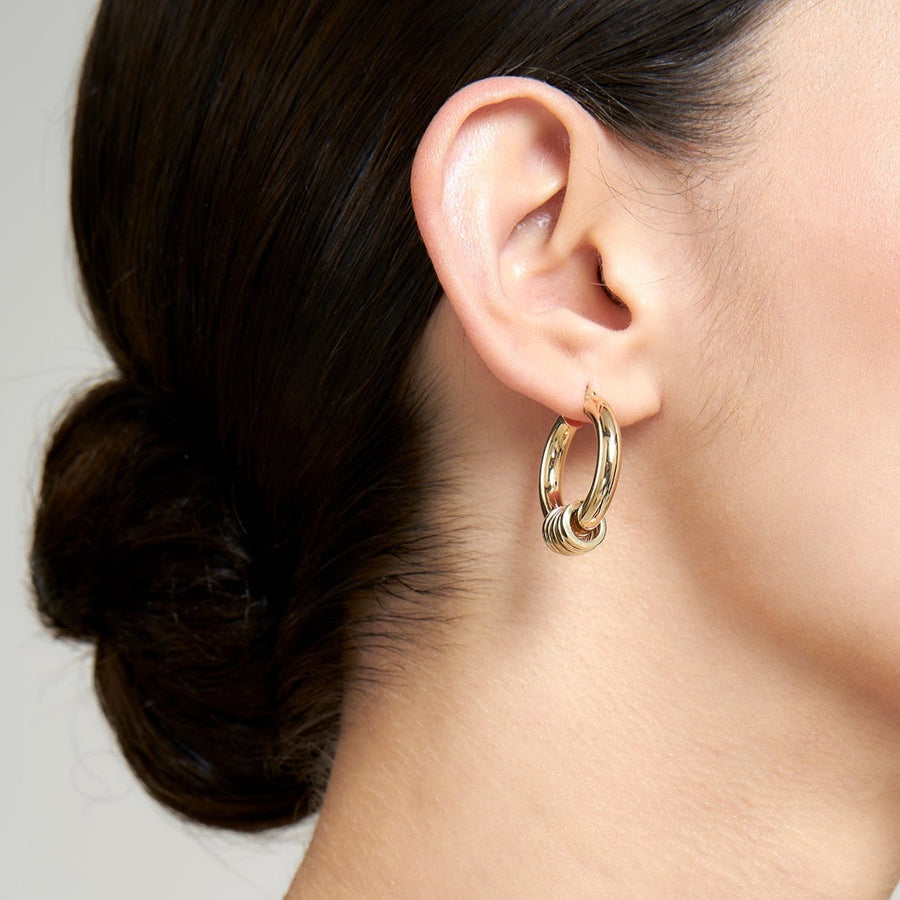 9ct Gold Multi-Ring Hoop Charms