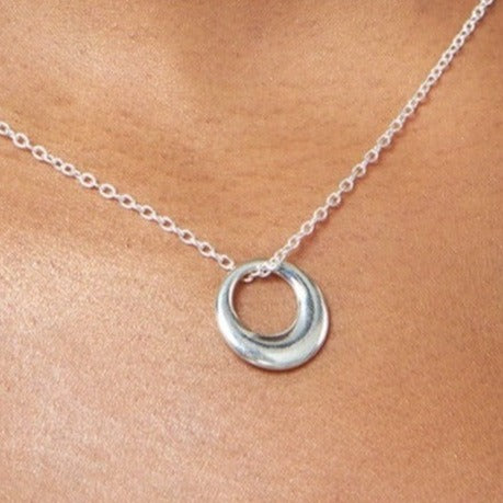Sterling Silver Bold Dome Pendant & Chain