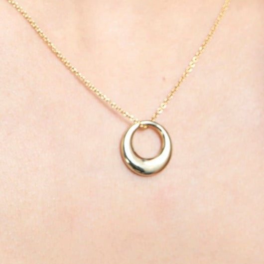 9ct Gold Bold Dome Pendant