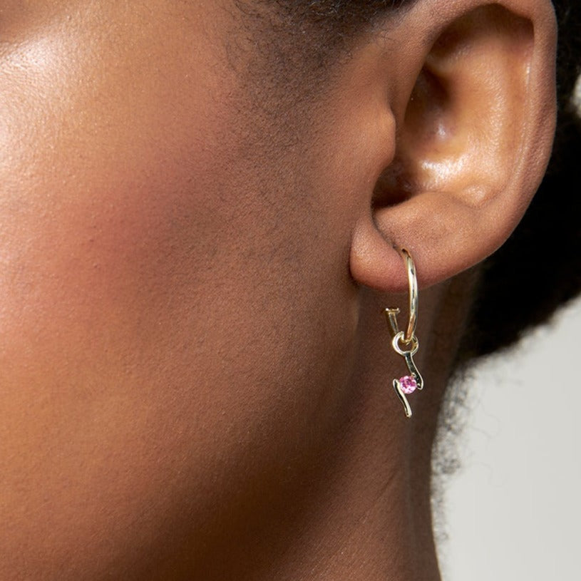 9ct Gold Pink Tourmaline Earring Charms