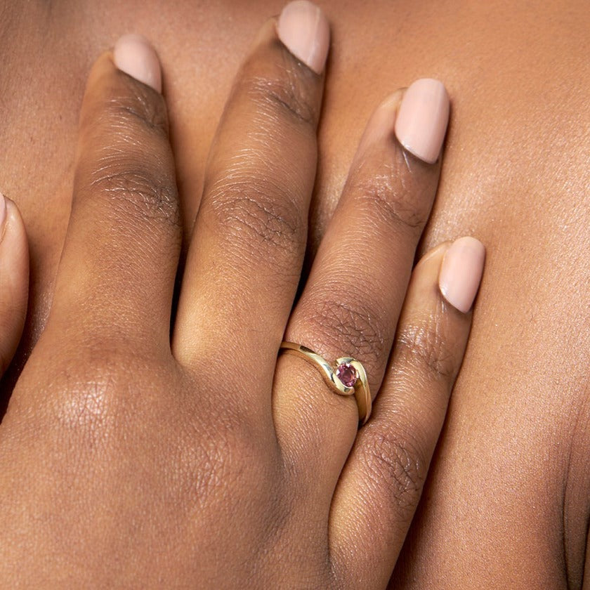 9ct Gold Pink Tourmaline Ring