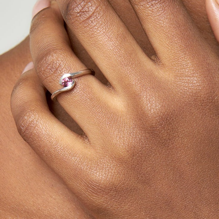 Sterling Silver Pink Tourmaline Ring