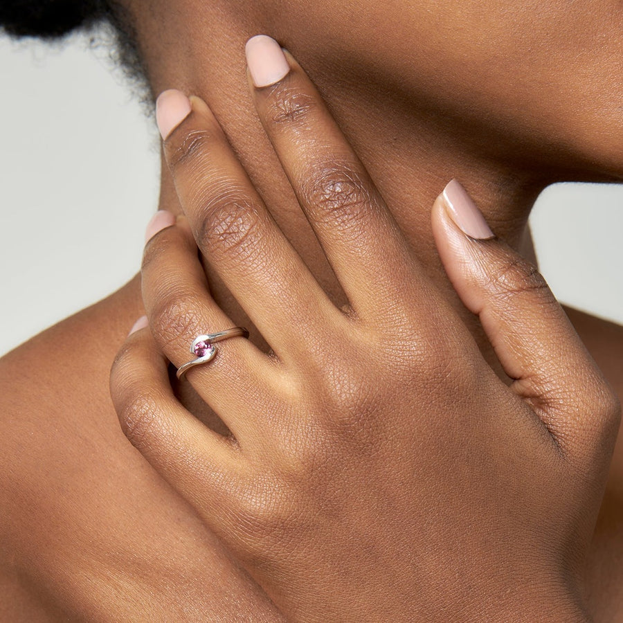 Sterling Silver Pink Tourmaline Ring