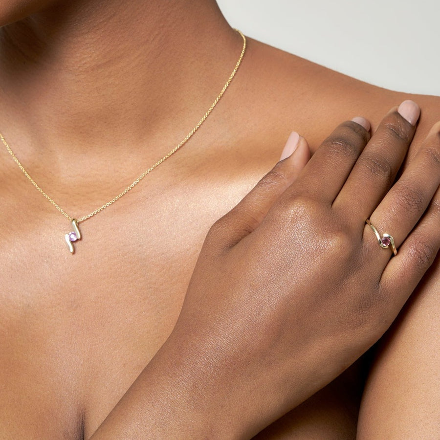 9ct Gold Pink Tourmaline Ring
