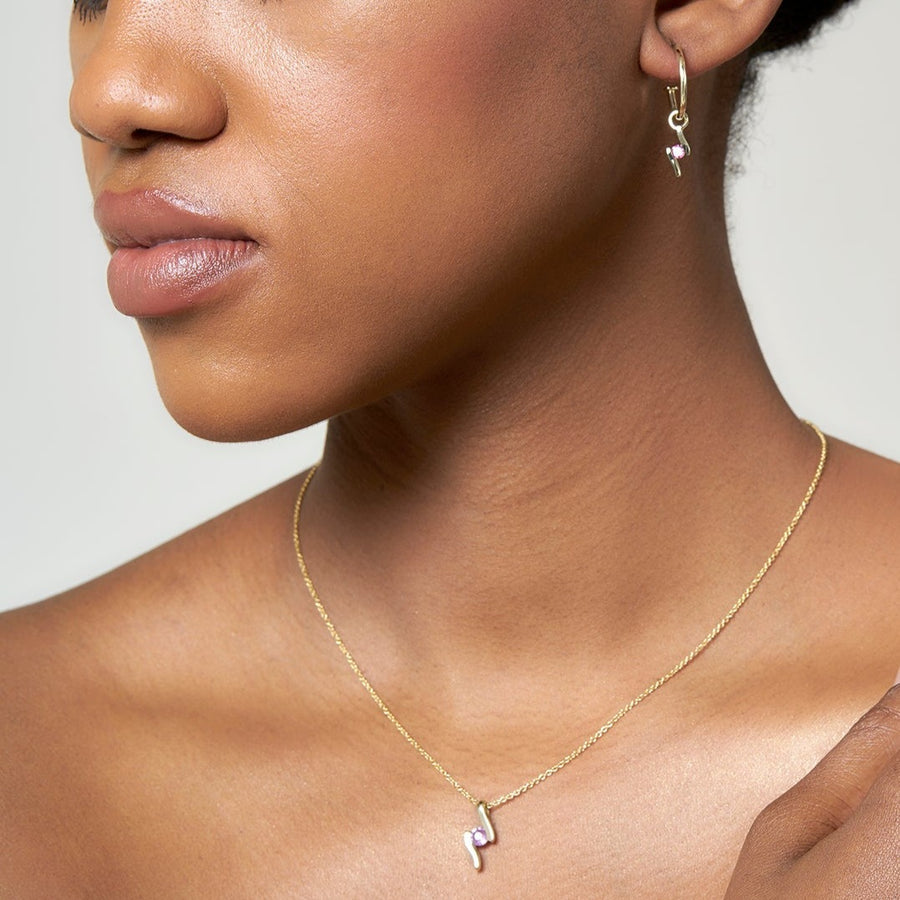 9ct Gold Pink Tourmaline Earring Charms