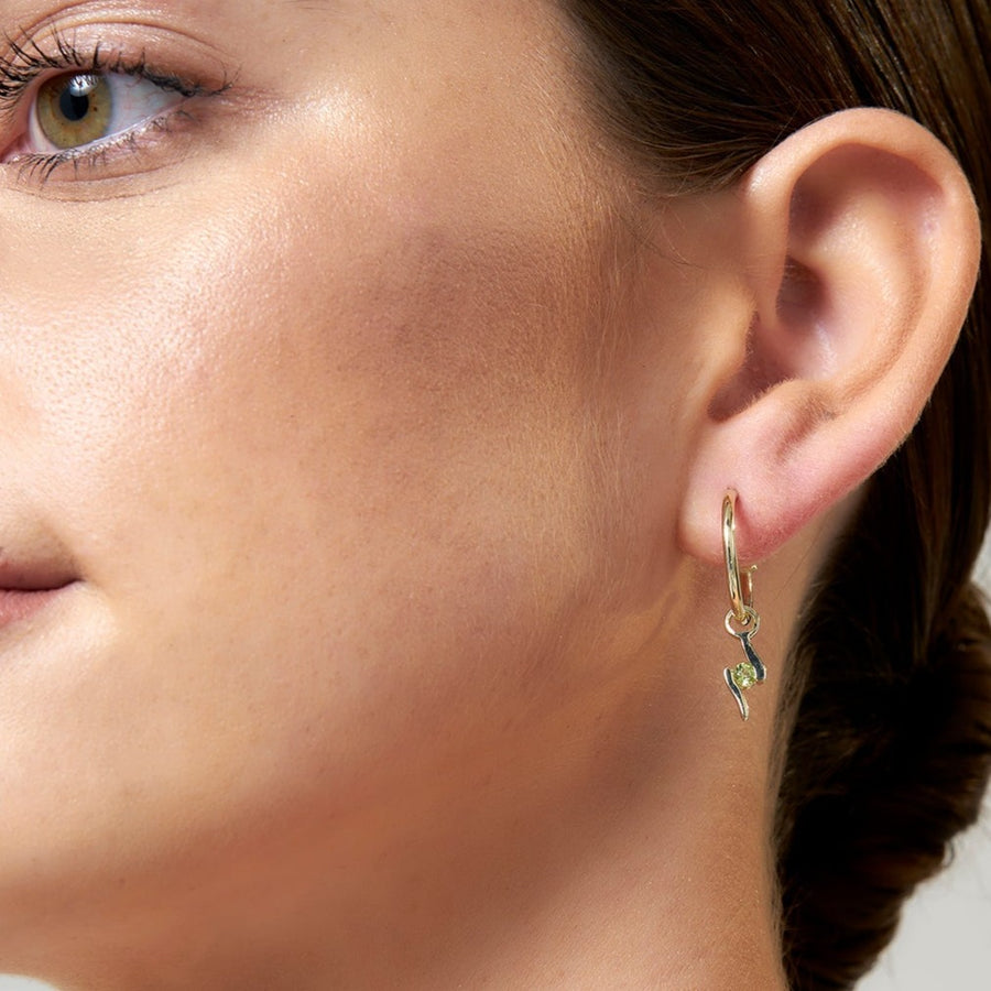 9ct Gold Peridot Hoop Earrings