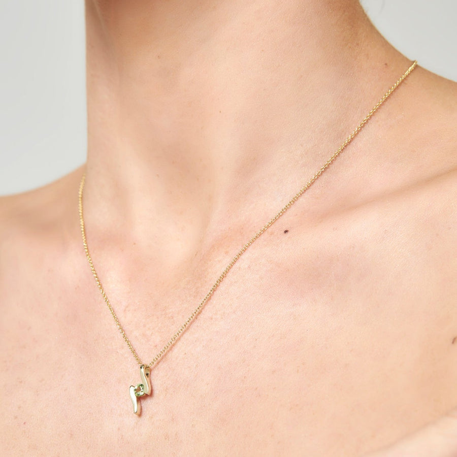 9ct Gold Peridot Pendant & Chain