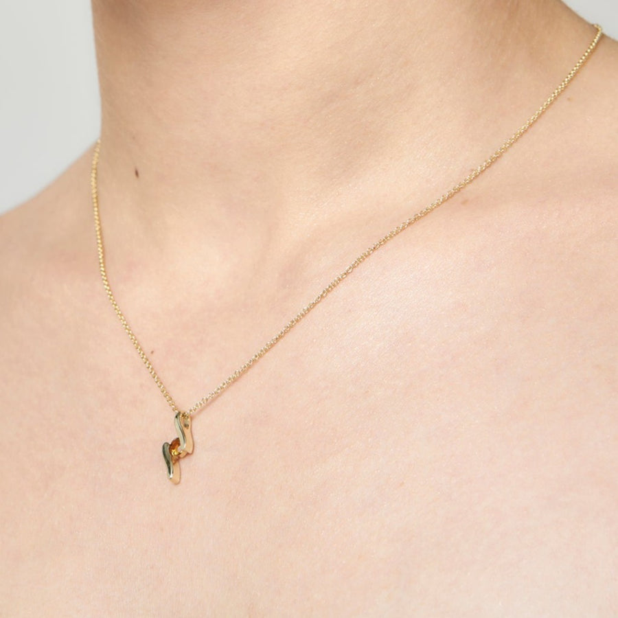 9ct Gold Citrine Pendant & Chain