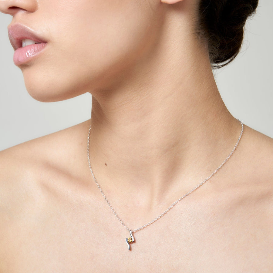 Sterling Silver Citrine Pendant & Chain