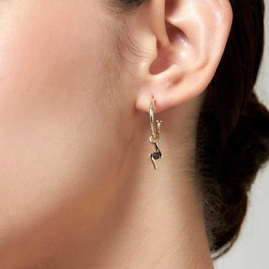 9ct Gold Smokey Quartz Hoop Earrings