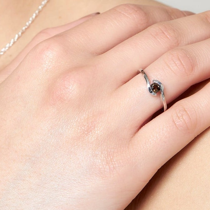 Sterling Silver Smokey Quartz Ring