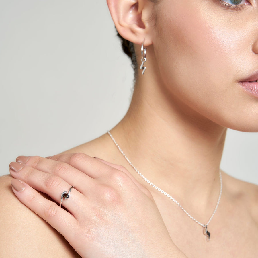 Sterling Silver Smokey Quartz Earring Charms
