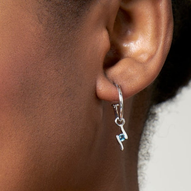 Sterling Silver London Blue Topaz Hoop Earrings