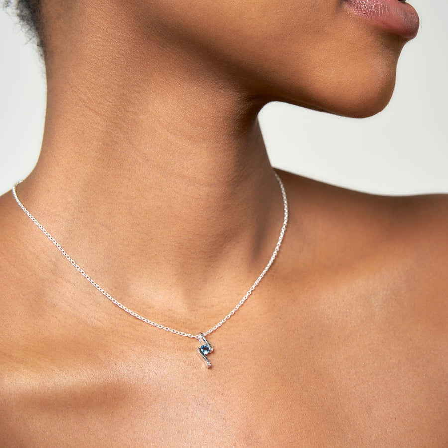 Sterling Silver London Blue Topaz Pendant & Chain