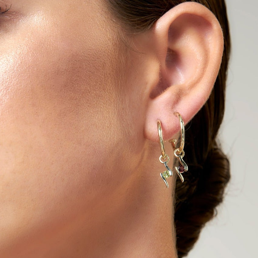 9ct Gold Peridot Hoop Earrings