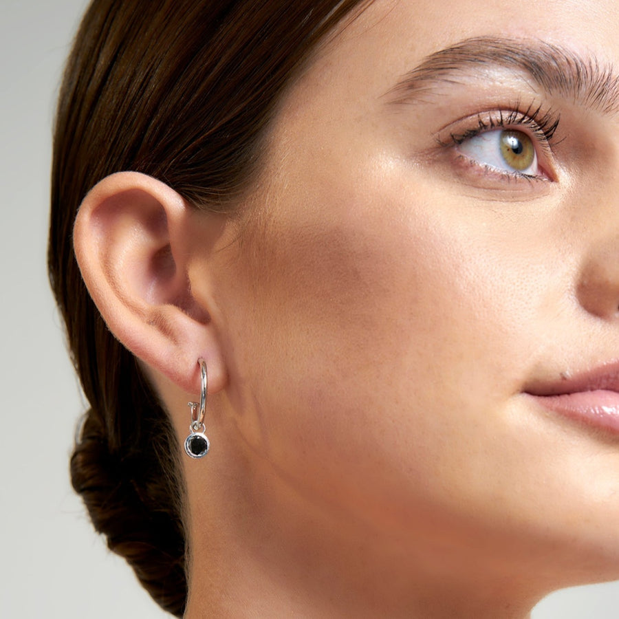Sterling Silver 0.5ct Black Diamond Dangle Earrings