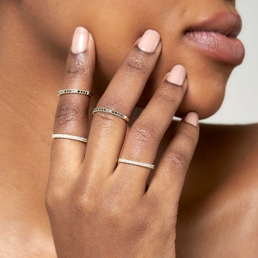 9ct Gold White Diamond Half Eternity Ring