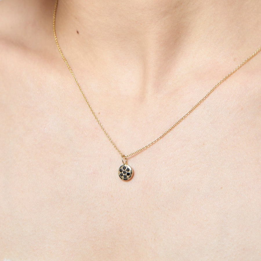9ct Gold Pavé Black Diamond Bracelet Charm & Chain