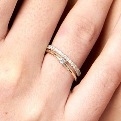 9ct Gold White Diamond Half Eternity Ring