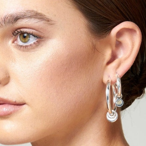 Sterling Silver Triple Dome Hoop Charms