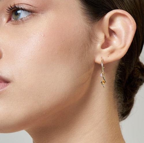9ct Gold Citrine Hoop Earrings