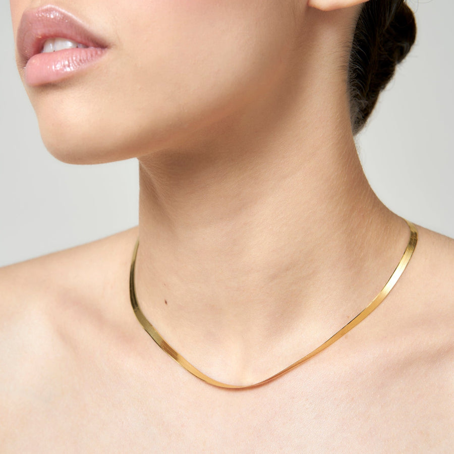 9ct Gold Herringbone Chain Necklace 40cm