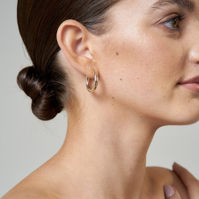 Medium 9ct Gold Hoop Earrings