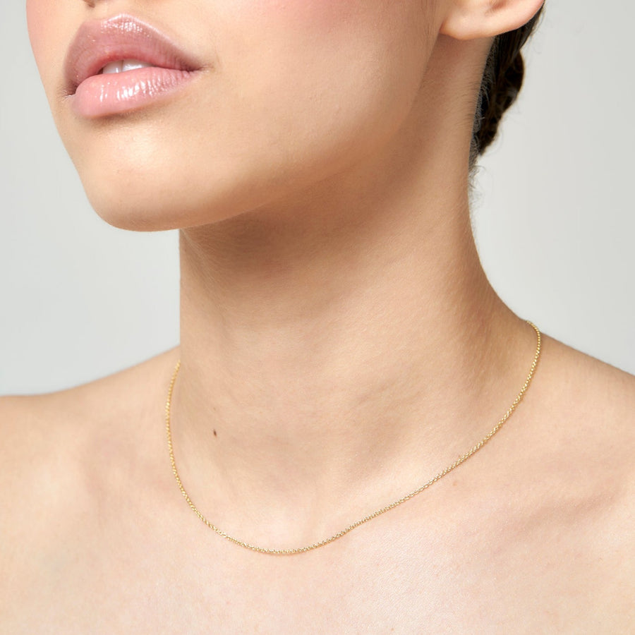 9ct Gold Rolo Chain Necklace 50cm Adjustable
