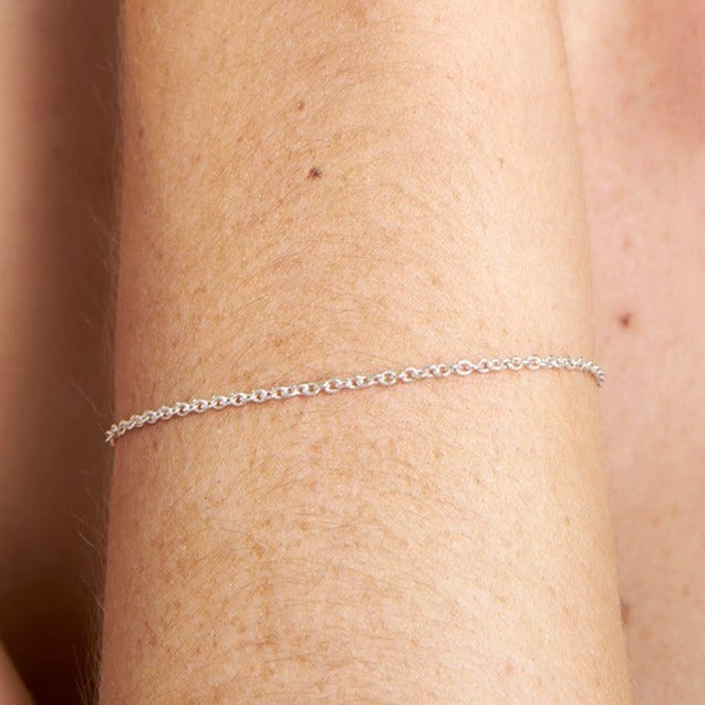 Sterling Silver Chain Bracelet 19cm