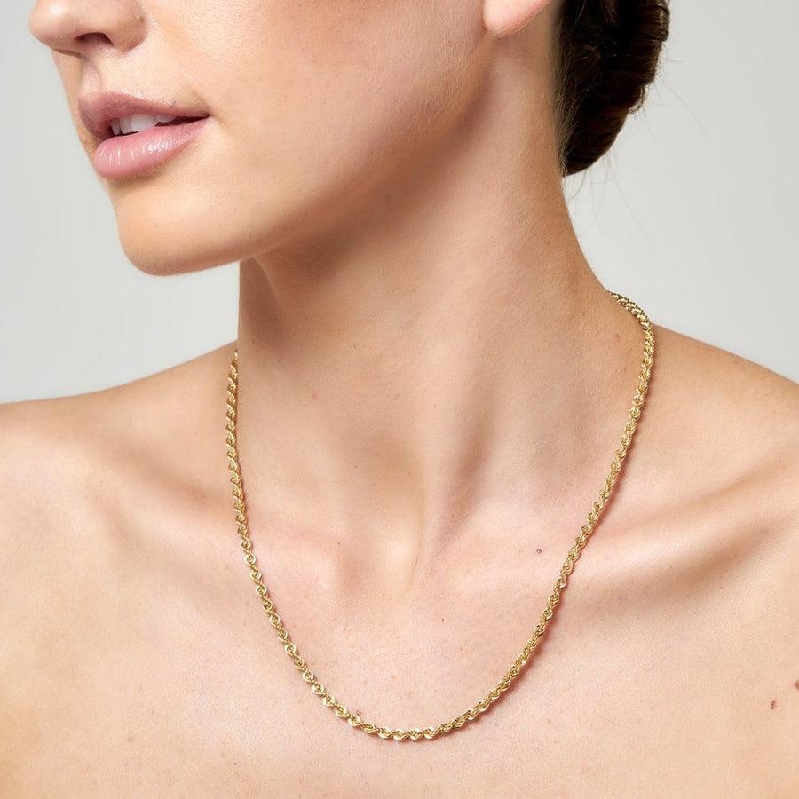 9ct Gold Rope Chain Necklace 45cm