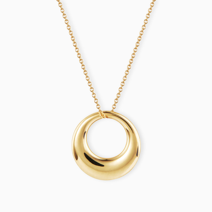 9ct Gold Bold Dome Pendant & Chain