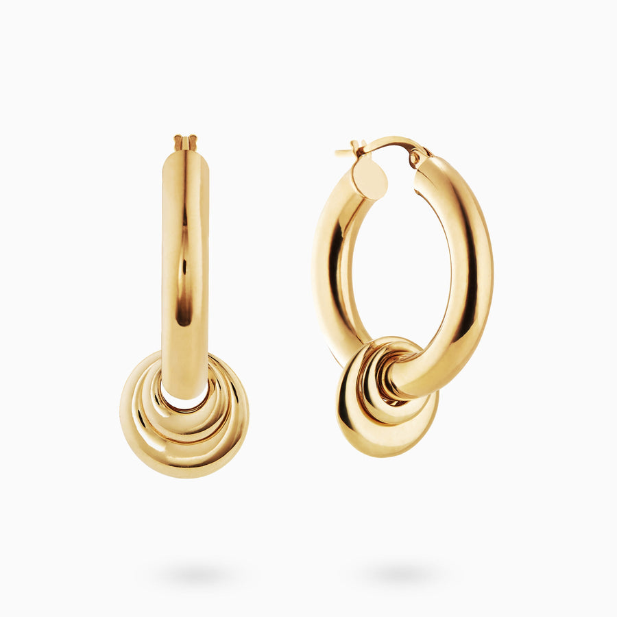 9ct Gold Triple Dome Hoop Charms