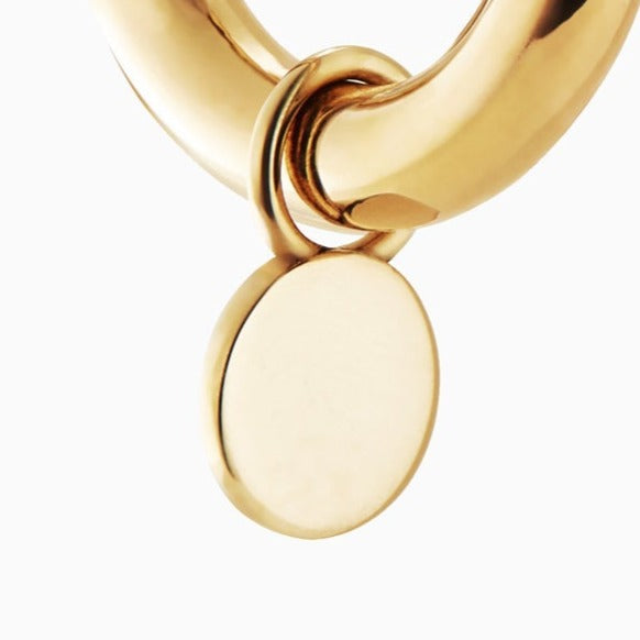 9ct Gold Round Disc Hoop Charms