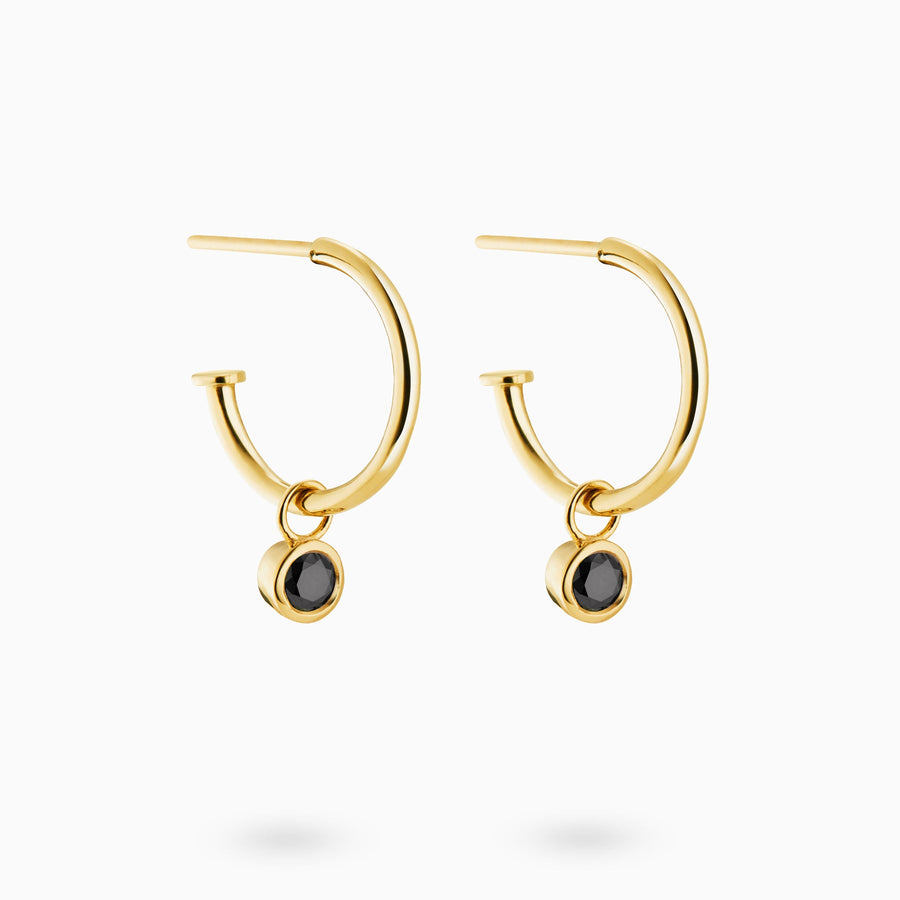 9ct Gold 0.2ct Black Diamond Dangle Earrings