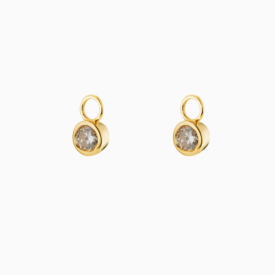 9ct Gold 0.2ct White Moissanite Earring Charms