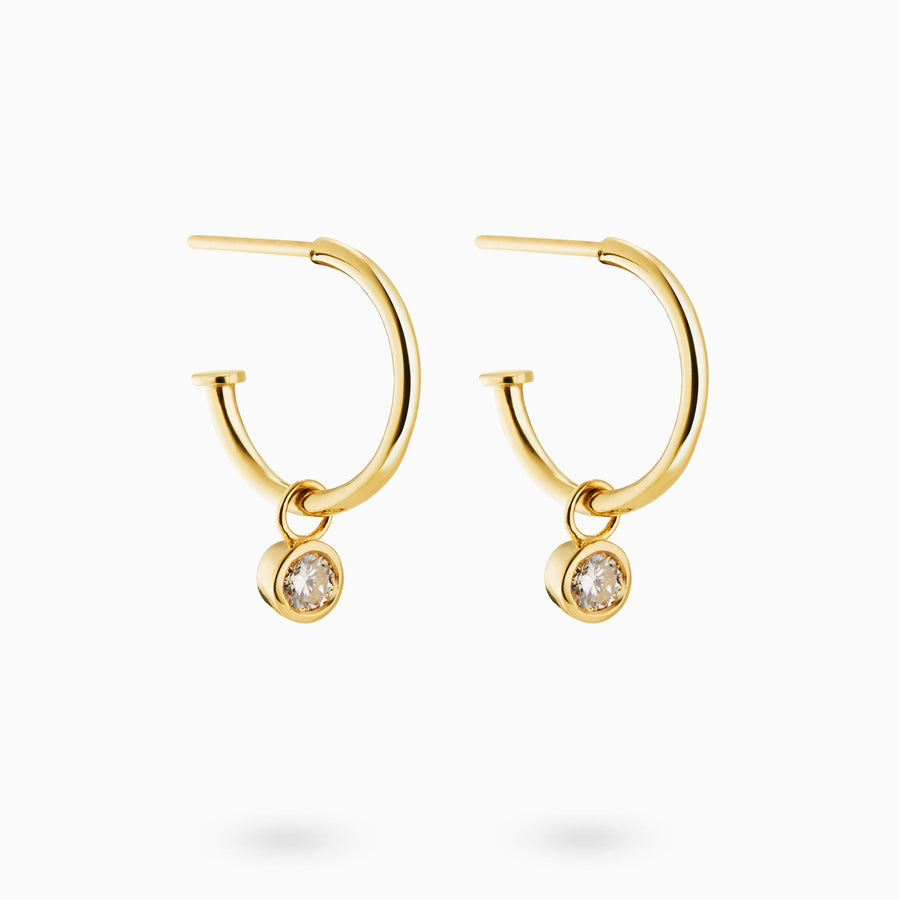 9ct Gold 0.2ct White Moissanite Earring Charms