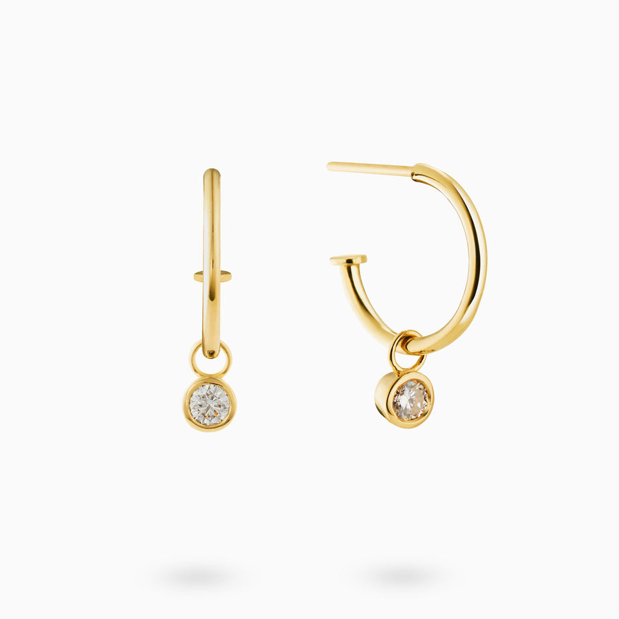 9ct Gold 0.2ct White Moissanite Earring Charms