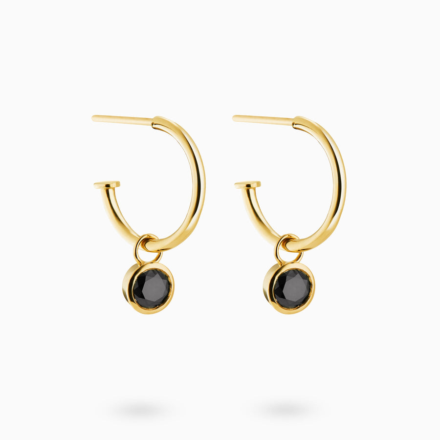 9ct Gold 0.5ct Black Diamond Dangle Earrings