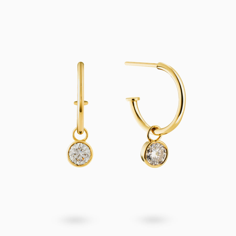 9ct Gold 0.5ct White Moissanite Dangle Earrings
