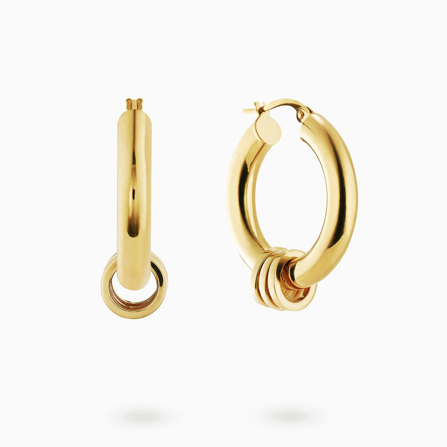 9ct Gold Multi-Ring Hoop Charms