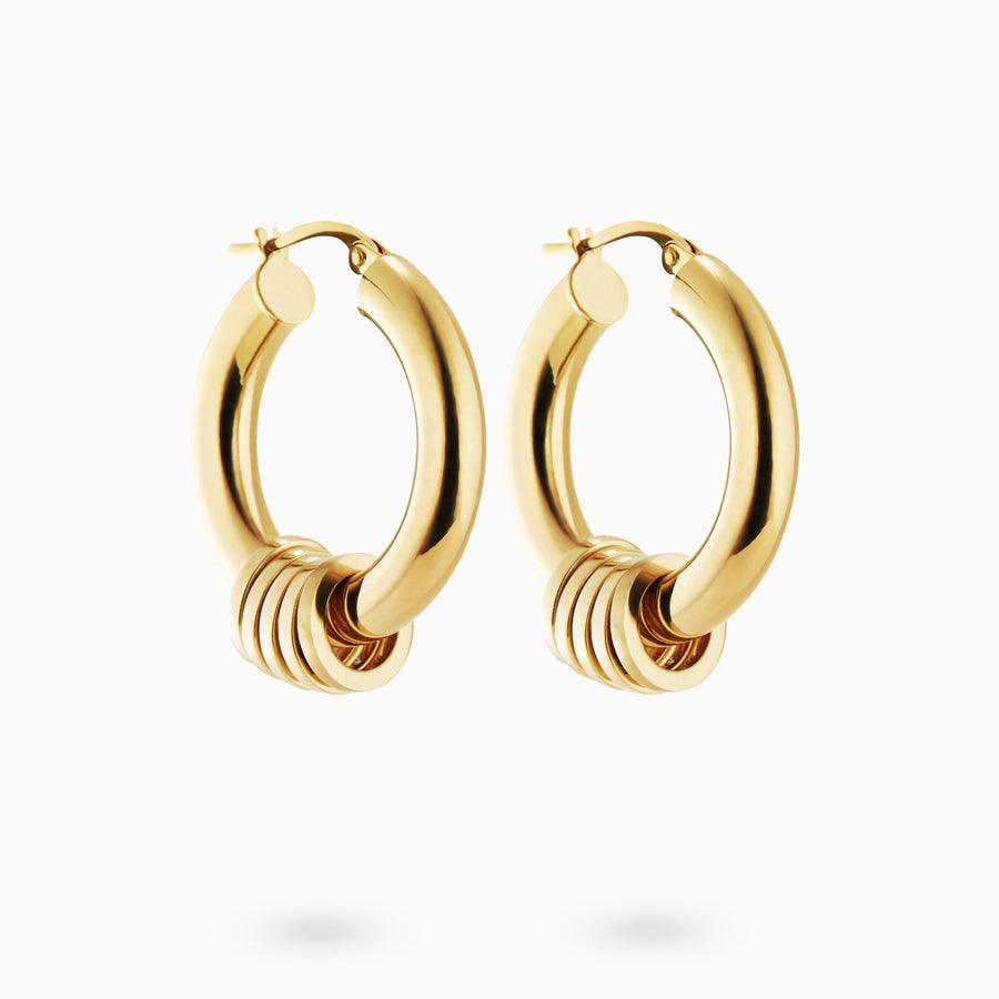 9ct Gold Multi-Ring Hoop Charms