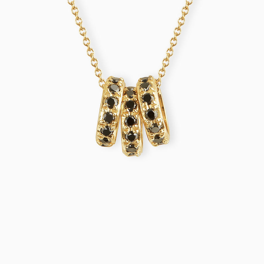 9ct Gold Black Diamond Triple Hoop Pendant