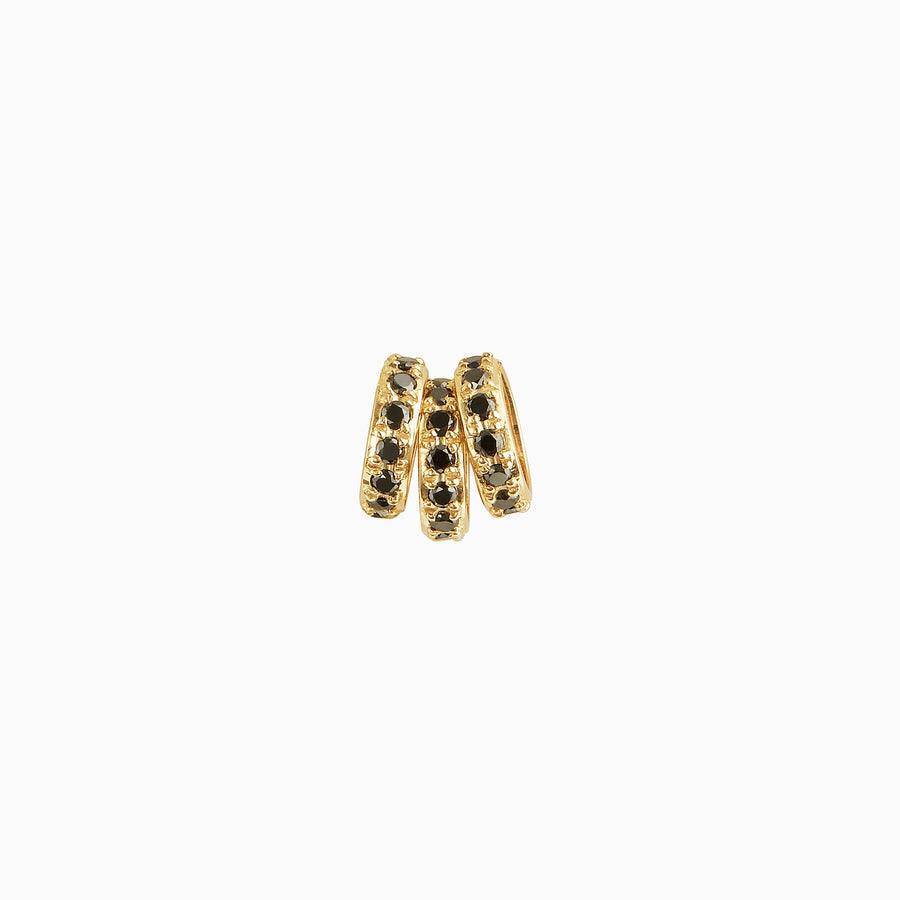9ct Gold Black Diamond Triple Hoop Pendant