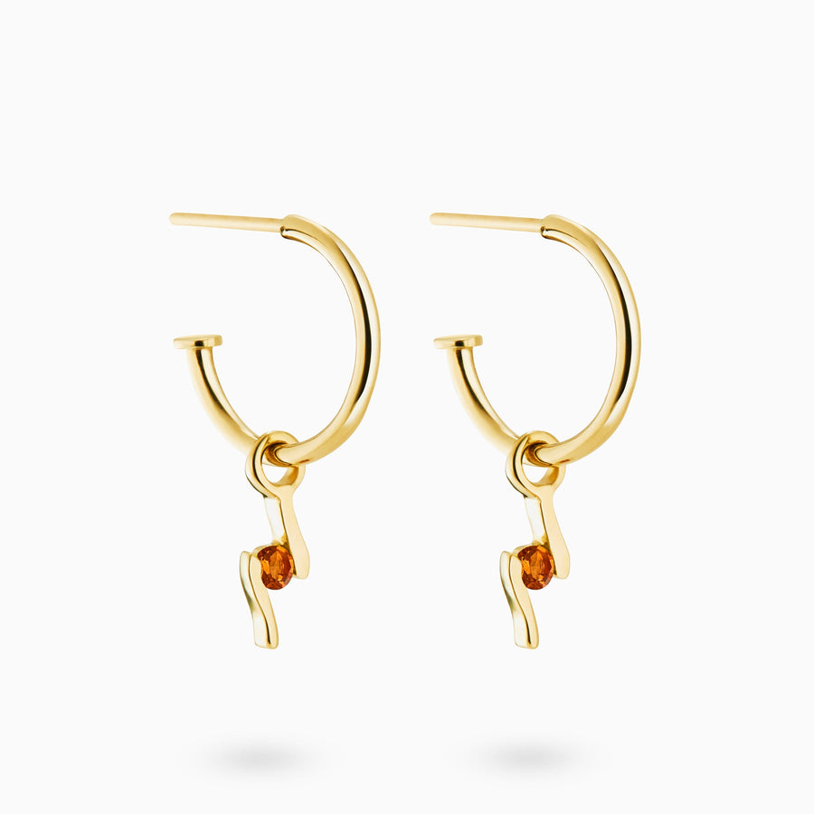 9ct Gold Citrine Hoop Earrings