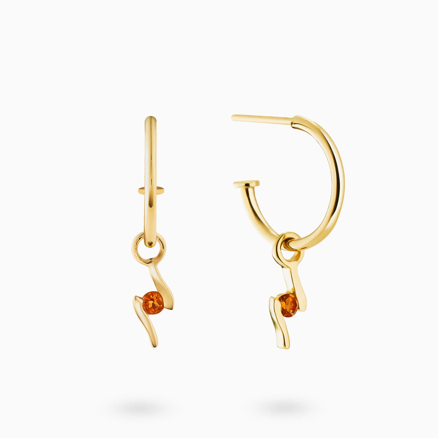 9ct Gold Citrine Hoop Earrings
